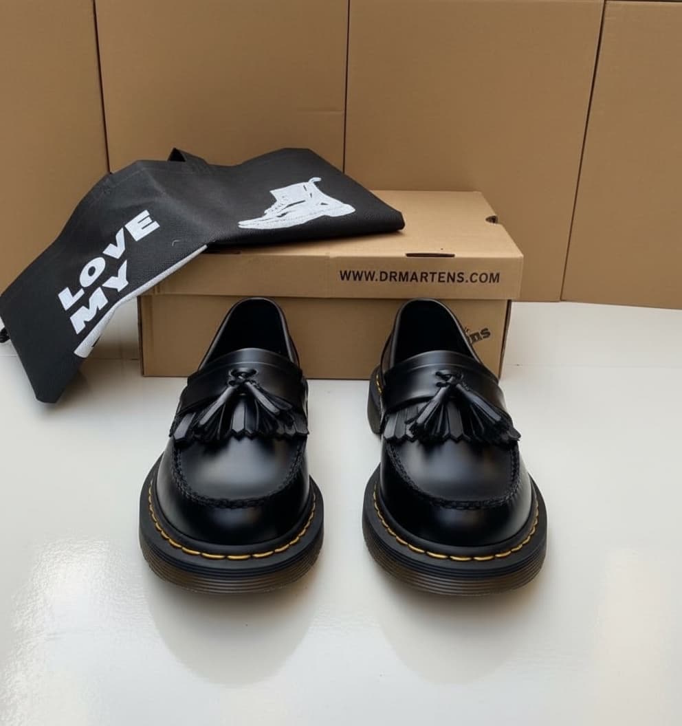 Black Leather DRMARTENS Loafers