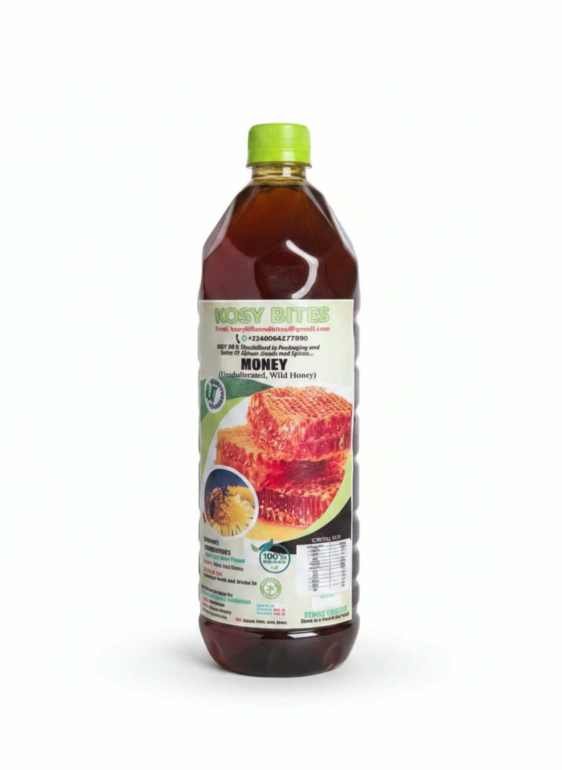 1LITER Kosy Bites Unadulterated Wild Honey - Pure Natural Sweetener